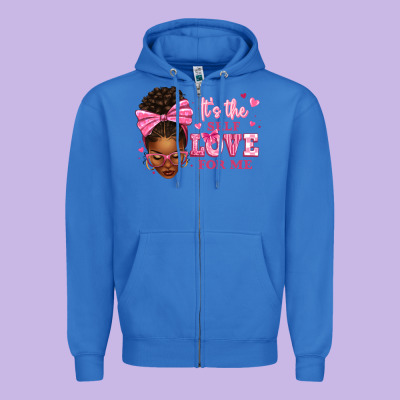 It's The Self Love For Me Afro Woman Zipper Hoodie Designed By Texasbilliewilder