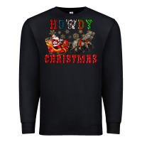 Black howdy christmas with santa riding his sleighs Premium Sweatshirt - CowGirlArtShop