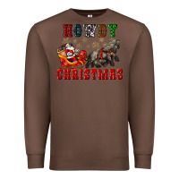Chestnut howdy christmas with santa riding his sleighs Premium Sweatshirt - CowGirlArtShop