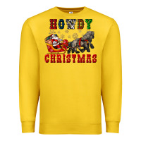 Lemon howdy christmas with santa riding his sleighs Premium Sweatshirt - CowGirlArtShop
