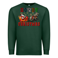 Sports Green howdy christmas with santa riding his sleighs Premium Sweatshirt - CowGirlArtShop