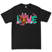 Black love easter floral longhaired cow Premium Tee - Jasminsmagicworld