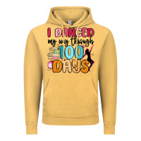 Vintage Mustard i danced my way through 100 days Vintage Hoodie - MaliasSmallBusiness