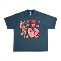Midnight Navy happy valentine heart Urban Heavy Tee - MaliasSmallBusiness