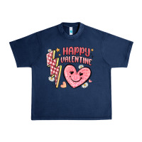 Navy happy valentine heart Urban Heavy Tee - MaliasSmallBusiness
