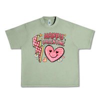 Oil Green happy valentine heart Urban Heavy Tee - MaliasSmallBusiness
