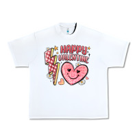 White happy valentine heart Urban Heavy Tee - MaliasSmallBusiness