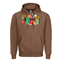 Chestnut Fruits coffee cups Zipper Hoodie - NancyCooperArtShop