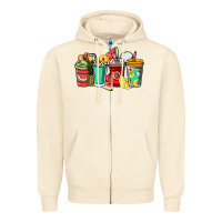 Sandshell Fruits coffee cups Zipper Hoodie - NancyCooperArtShop