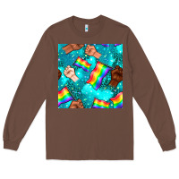 Chestnut Pride lgbtq hands with flag seamless pattern Long Sleeve Tee - BundleAndBundleShop