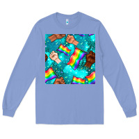 Colony Blue Pride lgbtq hands with flag seamless pattern Long Sleeve Tee - BundleAndBundleShop