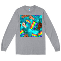 Heather Grey Pride lgbtq hands with flag seamless pattern Long Sleeve Tee - BundleAndBundleShop