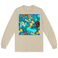 Mushroom Pride lgbtq hands with flag seamless pattern Long Sleeve Tee - BundleAndBundleShop