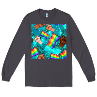 Smoke Pride lgbtq hands with flag seamless pattern Long Sleeve Tee - BundleAndBundleShop