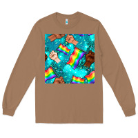 Toasted Coconut Pride lgbtq hands with flag seamless pattern Long Sleeve Tee - BundleAndBundleShop