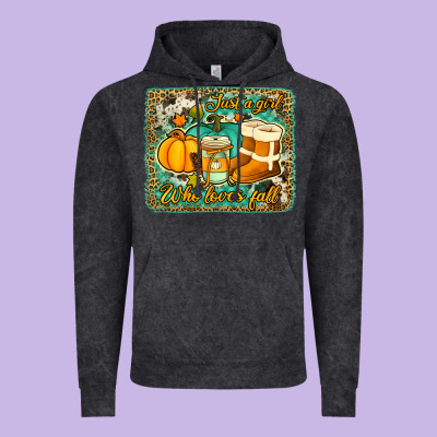 Just A Girl Who Loves Fall Background Vintage Hoodie Designed By Jasminsmagicworld