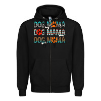 Black dog mama dog mama dog mama Zipper Hoodie - texasbilliewilder