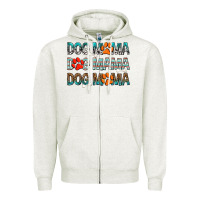 Oatmeal Heather dog mama dog mama dog mama Zipper Hoodie - texasbilliewilder
