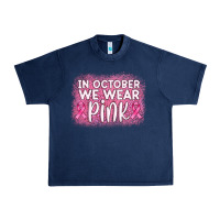 Navy in october we wear pink leopard glitter Urban Heavy Tee - AdoDesignShop