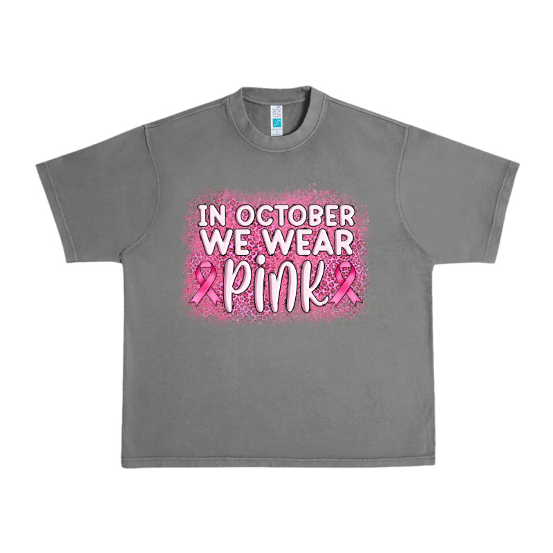In October We Wear Pink Leopard Glitter Urban Heavy Tee by AdoDesignShop | Teevron