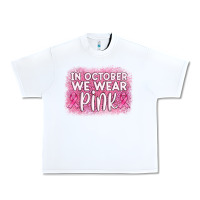 White in october we wear pink leopard glitter Urban Heavy Tee - AdoDesignShop