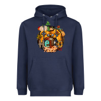Navy hello fall gamer Heavyweight Hoodie - CowGirlArtShop