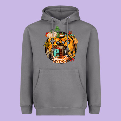 Hello Fall Gamer Heavyweight Hoodie Designed By Cowgirlartshop