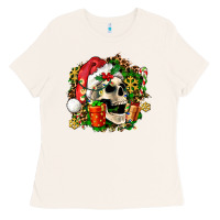 Bone christmas skull and gift Ladies Tee - AdoDesignShop