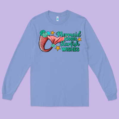 Mermaid Kisses Starfish Wishes Long Sleeve Tee Designed By Jahusdesignshop