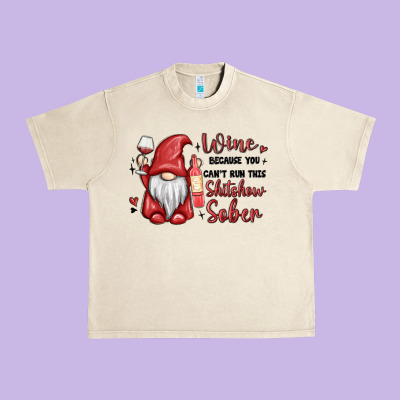Wine Because You Cant Run This Shitshow Sober Urban Heavy Tee Designed By Maliassmallbusiness
