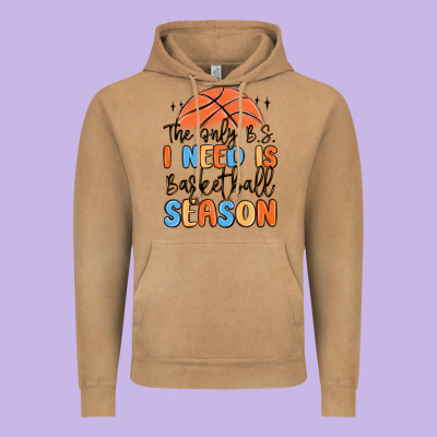 The Only B.s. I Need Is Basketball Season Vintage Hoodie Designed By Maliassmallbusiness
