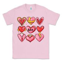 Bubblegum Pink sketch hearts Classic Tee - MaliasSmallBusiness