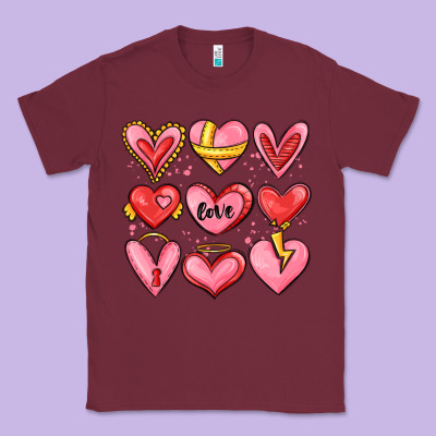 Sketch Hearts Classic Tee Designed By Maliassmallbusiness