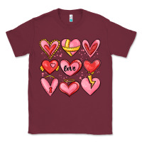 Burgundy sketch hearts Classic Tee - MaliasSmallBusiness