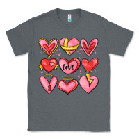Charcoal Heather sketch hearts Classic Tee - MaliasSmallBusiness