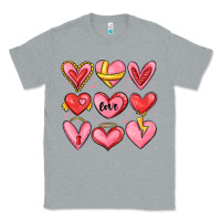 Heather Grey sketch hearts Classic Tee - MaliasSmallBusiness