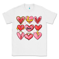 White sketch hearts Classic Tee - MaliasSmallBusiness