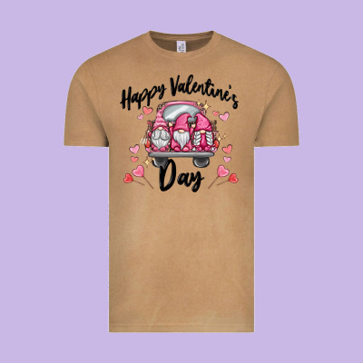 Happy Valentine's Day Gnome Truck Vintage Tee Designed By Maliassmallbusiness