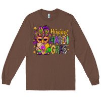 Chestnut Happy Mardi Gras With Gnome Long Sleeve Tee - BundleAndBundleShop