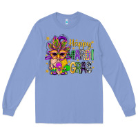 Colony Blue Happy Mardi Gras With Gnome Long Sleeve Tee - BundleAndBundleShop