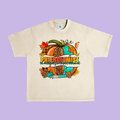 Phlebotomist Pumpkin Urban Heavy Tee Designed By Nancycooperartshop
