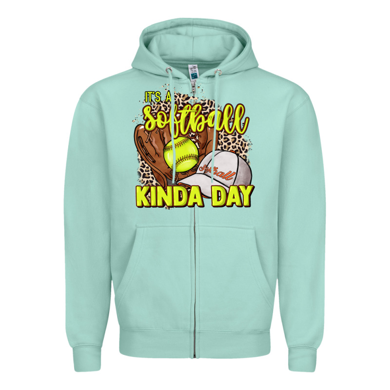 It's A Softball Kinda Day Leopard Zipper Hoodie by NancyCooperArtShop | Teevron