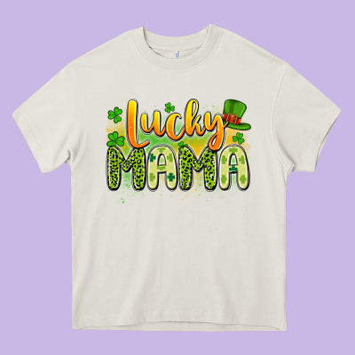 Lucky Mama Heavy Core Tee Designed By Artiststas