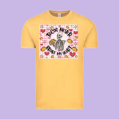 Tacos Never Broke My Heart Vintage Tee Designed By Maliassmallbusiness