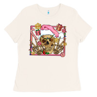 Bone pink christmas skeleton Ladies Tee - AdoDesignShop