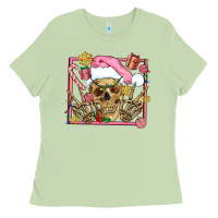 Matcha pink christmas skeleton Ladies Tee - AdoDesignShop