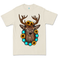 Bone deer gemstone sunflower Premium Tee - JahusDesignShop