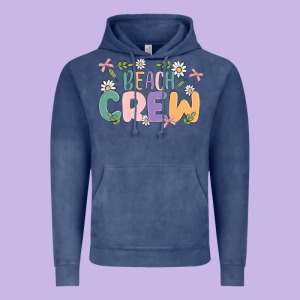 Beach Crew Vintage Hoodie Designed By Maliassmallbusiness