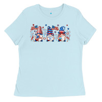 Baby Blue 4th of july gnomes libbey glass Ladies Tee - RanaPortraitStore