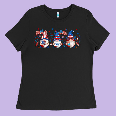 4th Of July Gnomes Libbey Glass Ladies Tee Designed By Ranaportraitstore